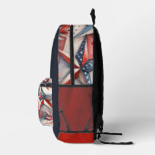 赤（白）と青 プリントバックパック (右)