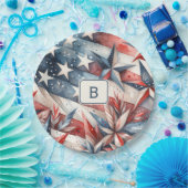 赤（白）と青 ペーパープレート (パーティー)