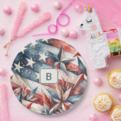 赤（白）と青 ペーパープレート (パーティー)