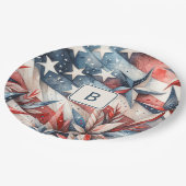 赤（白）と青 ペーパープレート (アングル)