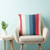 赤（白）と青（青）のストライプ クッション (椅子)