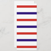 赤（白）と青（青）のストライプ 招待状 (正面/裏面)