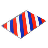 赤（白）と青（青） ストライプの ノートブック (左側)