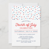 赤（白）と青 | 7月4日お祝い 招待状 (正面)