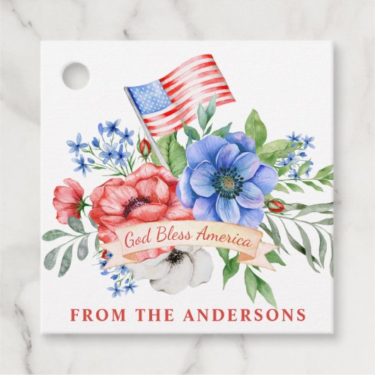 赤（白）と青 God Bless America | God Bless フェイバータグ (正面)