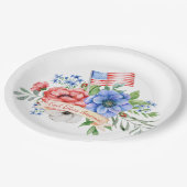 赤（白）と青 God Bless America | God Bless ペーパープレート (アングル)