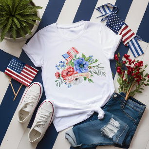 赤(白)と青 God Bless America God Bless Tシャツ