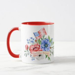 赤(白)と青 God Bless America Mag God Bless America M マグカップ