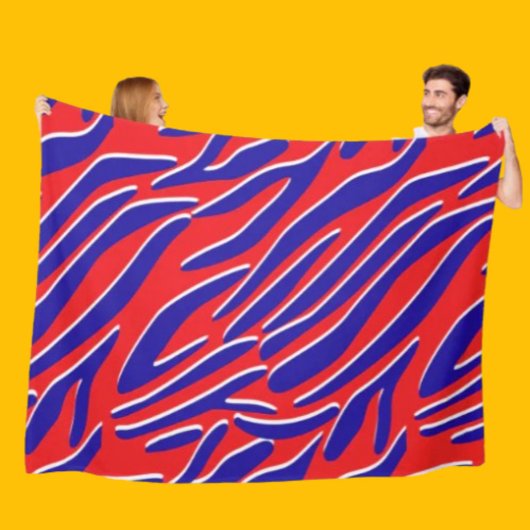 赤、白、はっきりした白 | タイガーストライプフリースブランケット フリースブランケット