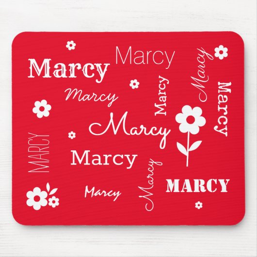 赤(白)、カスタマイズマウスパッド マウスパッド (正面)