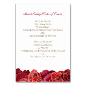 赤、白、キンセアニラのテーブルカード番号 テーブルナンバー (裏面)