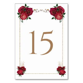 赤、白、キンセアニラのテーブルカード番号 テーブルナンバー