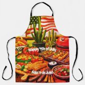 赤、白、サルサのオールオーバープリントエプロン エプロン (正面)