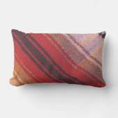 赤、白、タンのメキシコストライプの毛布のテクスチャ ランバークッション (正面)