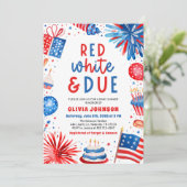 赤、白、デューベビー男女兼用シャワー 招待状 (スタンド正面)