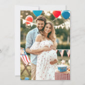 赤、白、デューベビー男女兼用シャワー 招待状 (裏面)