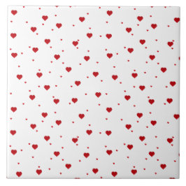 赤（白）ハートパターン タイル