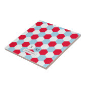 赤・白・ブルース六角モノグラム タイル (側面)