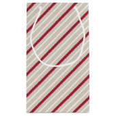 赤、白、ベージュのストライプ スモールペーパーバッグ (裏面)