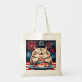 赤・白・マグロ – 7月4日ネコ用トートバッグ トートバッグ