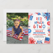 赤・白・二の7月2日フォトバースデーパーティー 招待状 (正面)