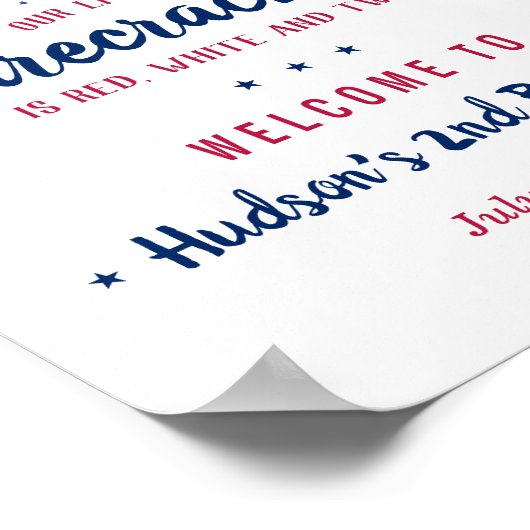 赤、白、二！7月2日の第4回目の誕生日へようこそ ポスター (角)