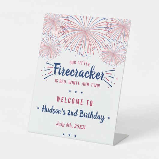 赤、白、二！7月2日の第4回目の誕生日へようこそ 台座サイン (正面)