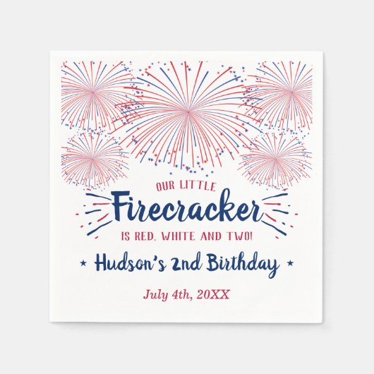 赤、白、二!7月2日の誕生日(4日) スタンダードカクテルナプキン (正面)