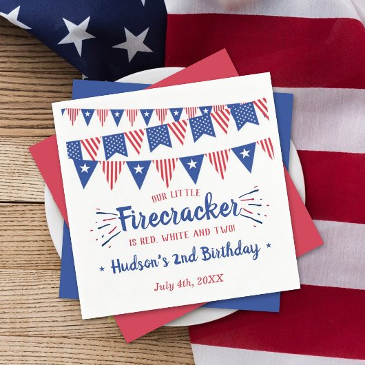 赤、白、二！7月2日の誕生日（4日） スタンダードカクテルナプキン