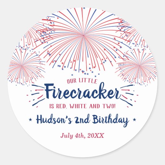 赤、白、二！7月2日の誕生日（4日） ラウンドシール (正面)