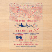 赤、白、二!7月2日の4日パーティー アクリル招待状 (正面)