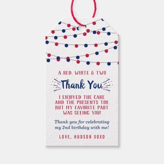 赤、白、二!7月2日の4日パーティー ギフトタグ (正面)