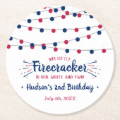 赤、白、二!7月2日の4日パーティー ラウンドペーパーコースター (正面)