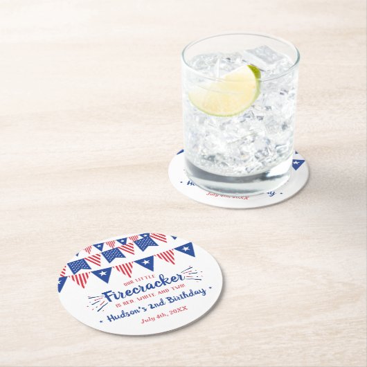 赤、白、二!7月2日の4日パーティー ラウンドペーパーコースター (インサイチュ)