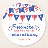 赤、白、二!7月2日の4日パーティー ラウンドペーパーコースター (正面)