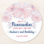 赤、白、二!7月2日の4日パーティー ラウンドペーパーコースター (正面)