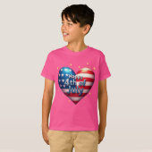 赤・白・愛国はっきりしたプリント集 Tシャツ (正面フル)