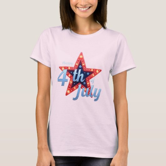 赤・白・愛国はっきりしたプリント集 Tシャツ (正面)