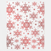 赤,白,明るい,星,布,オーナメントモダン, フリースブランケット (正面)