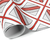 赤、白、灰色のプレイド ラッピングペーパー (ロールコーナー)