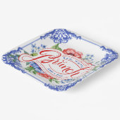 赤、白、私はフローラブライダルブランチ |シャワー ペーパープレート (傾斜あり)