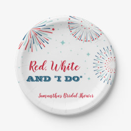 赤、白、私はブライダルシャワープレート ペーパープレート
