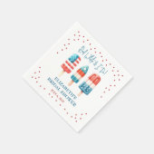 赤、白、私は愛国的なポップシクルブライダルシャワー スタンダードカクテルナプキン (角)