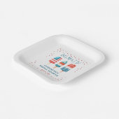 赤、白、私は愛国的なポップシクルブライダルシャワー ペーパープレート (傾斜あり)