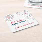 赤、白、私はDOブライダルシャワーコースター スクエアペーパーコースター (アングル)