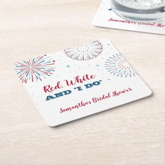 赤、白、私はDOブライダルシャワーコースター スクエアペーパーコースター (アングル)