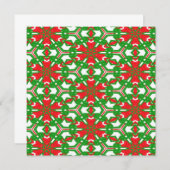 赤、白、緑のカレイドスコープ ノートカード (正面/裏面)