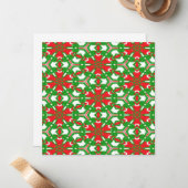 赤、白、緑のカレイドスコープ ノートカード (正面/裏面インサイチュ)