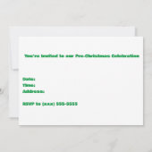 赤、白、緑のカレイドスコープ 招待状 (裏面)