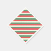 赤、白、緑のキャンディクラシックー・ケーンストライプズ スタンダードカクテルナプキン (角)